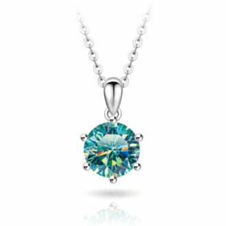 GIGAJEWE Blue Green Moissanite Necklace